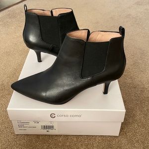 Corso Como Womens Darshina Ankle Boots Leather Pointed Toe - Black Leather